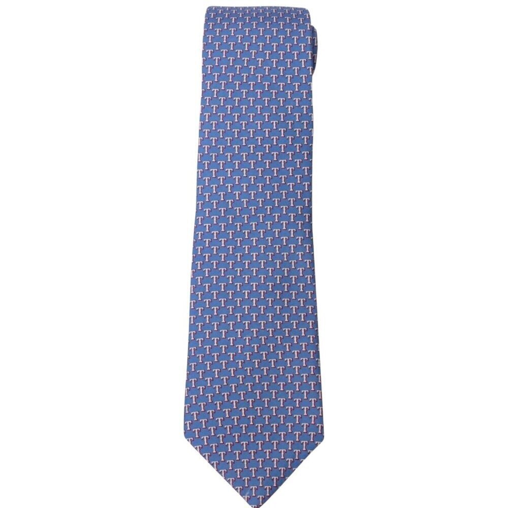 Vineyard Vines Texas Rangers Silk Tie Boys 49" MLB Blue Red